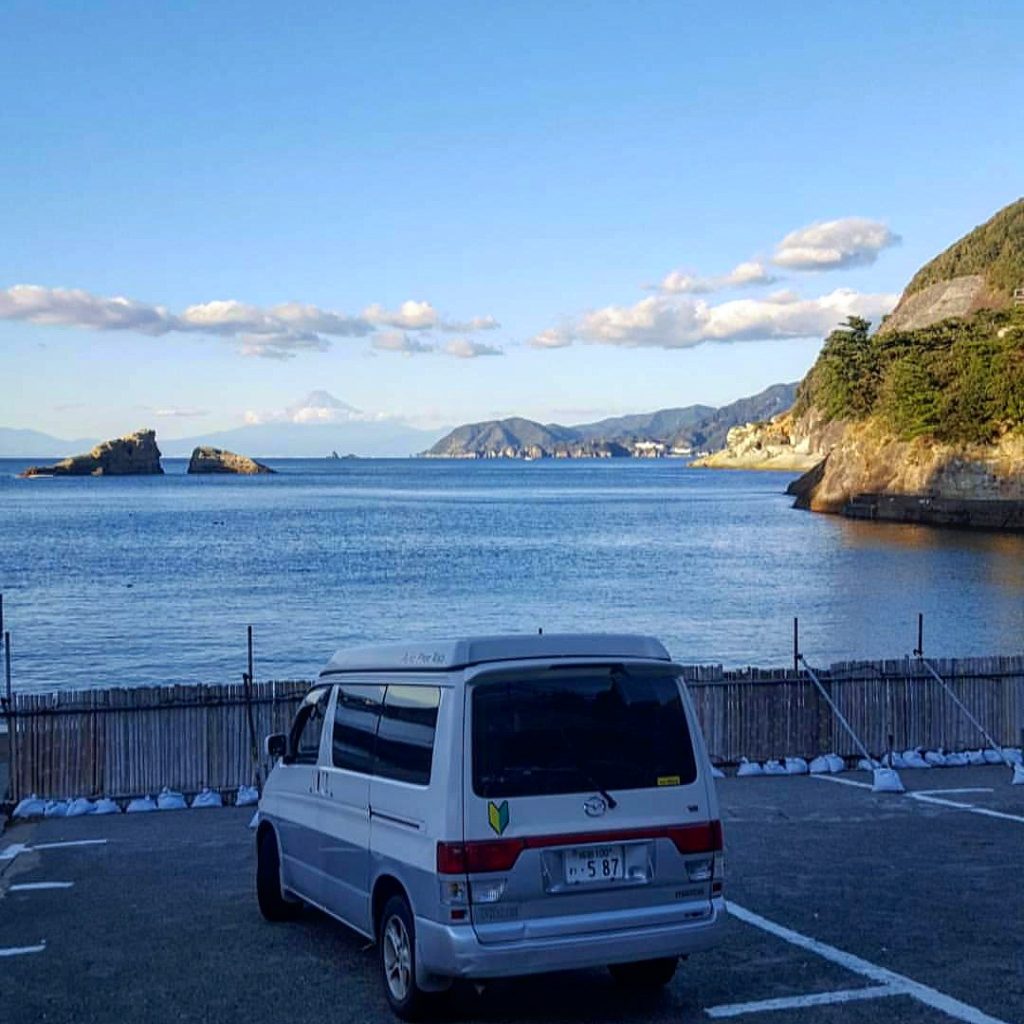 Campervan with Mount Fuji in Background